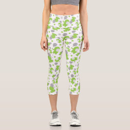 Muster grüner Elefanten, Niedliche Elefanten, Ster Capri Leggings