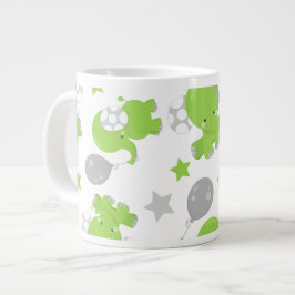 Muster grüner Elefanten, Niedliche Elefanten, Ster Jumbo-Tasse