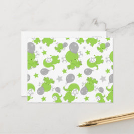 Muster grüner Elefanten, Niedliche Elefanten, Ster Postkarte