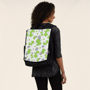 Muster grüner Elefanten, Niedliche Elefanten, Ster Rucksack