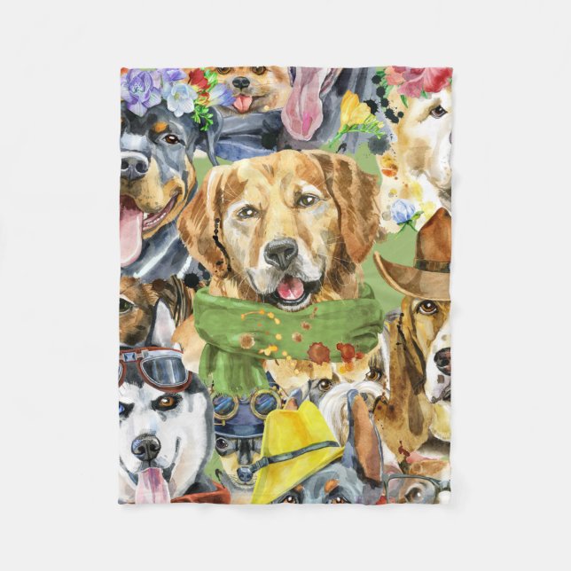 Muster Haustiere Hunde Leber Fleecedecke (Vorderseite)