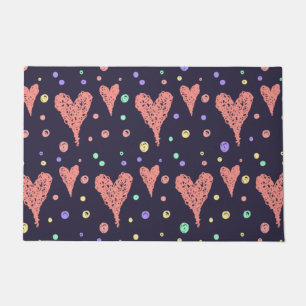 Muster Herz farbenfrohe Girly Moderne Niedlich Fußmatte