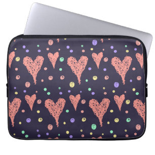 Muster Herz farbenfrohe Girly Moderne Niedlich Laptopschutzhülle