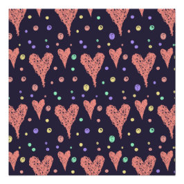 Muster Herz farbenfrohe Girly Moderne Niedlich Poster