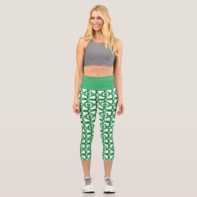 Muster High Waisted Capris (Vorderseite)