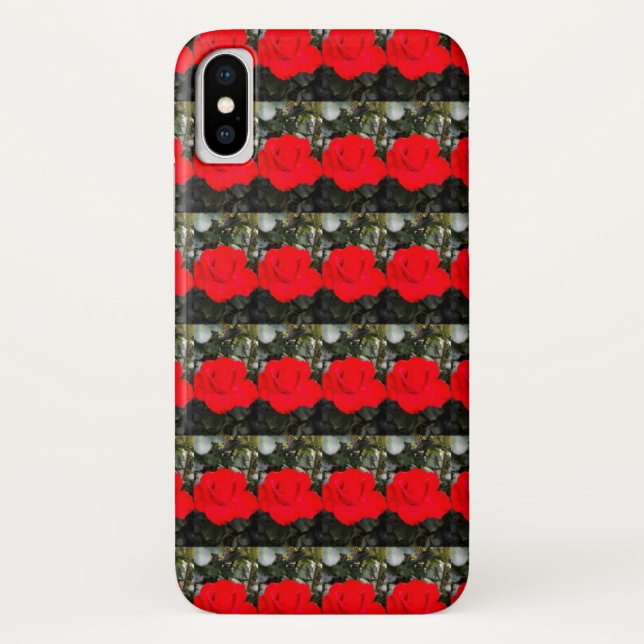 Muster hinterer Rote Rosen Case-Mate iPhone Hülle (Rückseite)