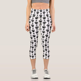 Muster, Hundeschrauben, Paw Prints, Schwarz und We Capri Leggings