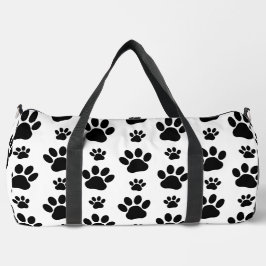 Muster, Hundeschrauben, Paw Prints, Schwarz und We Duffle Bag