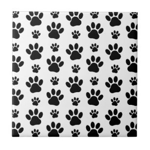Muster, Hundeschrauben, Paw Prints, Schwarz und We Fliese