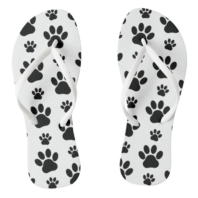 Muster, Hundeschrauben, Paw Prints, Schwarz und We Flip Flops (Fußbett)