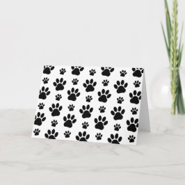 Muster, Hundeschrauben, Paw Prints, Schwarz und We Karte
