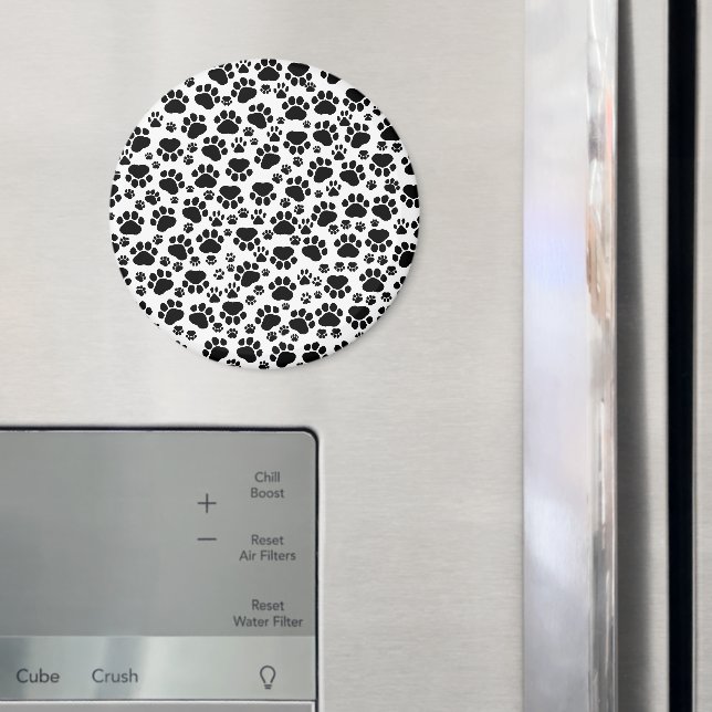 Muster, Hundeschrauben, Paw Prints, Schwarz und We Magnet (In Situ (Kühlschrank))