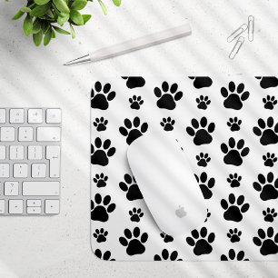 Muster, Hundeschrauben, Paw Prints, Schwarz und We Mousepad