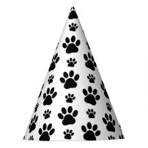 Muster, Hundeschrauben, Paw Prints, Schwarz und We