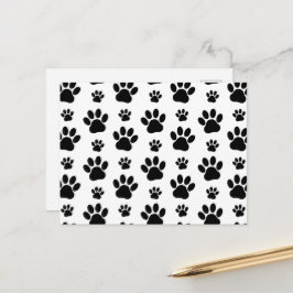 Muster, Hundeschrauben, Paw Prints, Schwarz und We Postkarte