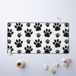 Muster, Hundeschrauben, Paw Prints, Schwarz und We Schreibtischunterlage