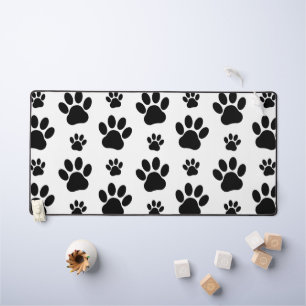 Muster, Hundeschrauben, Paw Prints, Schwarz und We Schreibtischunterlage