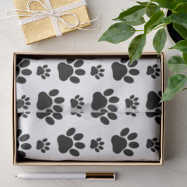 Muster, Hundeschrauben, Paw Prints, Schwarz und We Seidenpapier