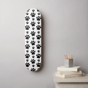 Muster, Hundeschrauben, Paw Prints, Schwarz und We Skateboard