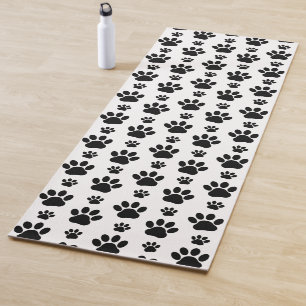 Muster, Hundeschrauben, Paw Prints, Schwarz und We Yogamatte