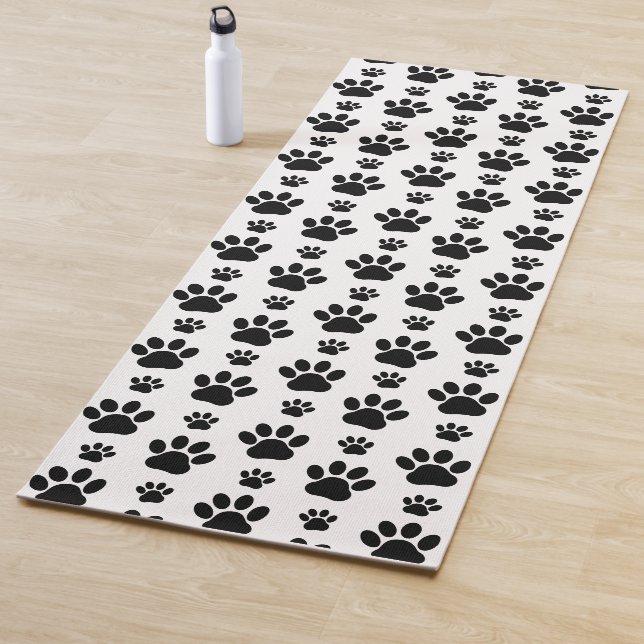 Muster, Hundeschrauben, Paw Prints, Schwarz und We Yogamatte (Beispiel)