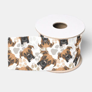 Muster-Hundetatzen Boxer Ripsband