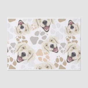 Muster-Hundetatzen-golden retriever Seidenpapier