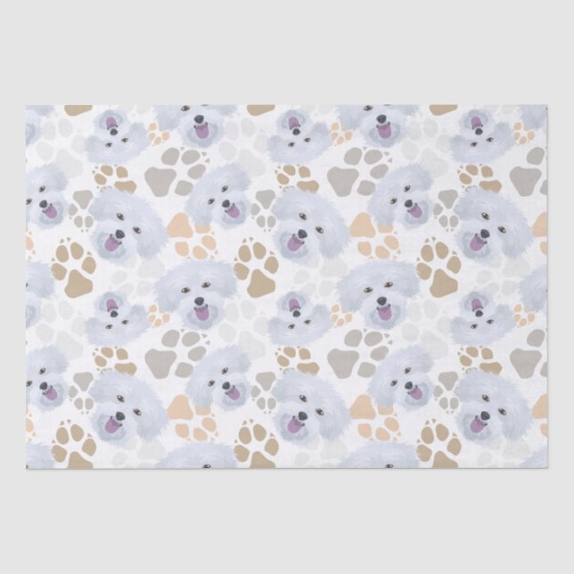 Muster-Hundetatzen maltesisch Seidenpapier (Vorderseite)