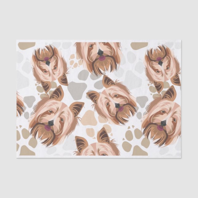 Muster-Hundetatzen Yorkshire Terrier Seidenpapier (Vorderseite)