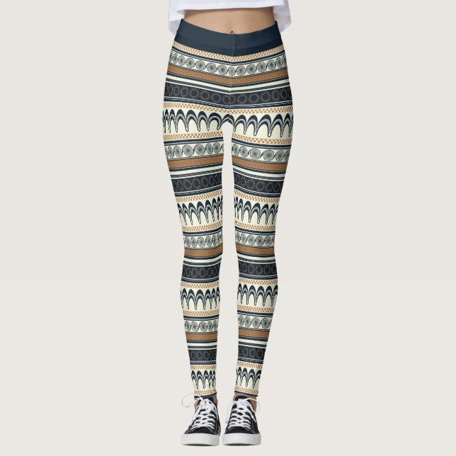 Muster im minoischen Stil Leggings (Vorderseite)