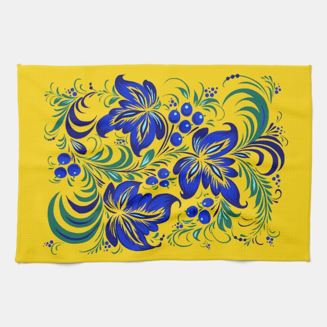 Muster im ukrainischen Volksstil Geschirrtuch (Horizontal)