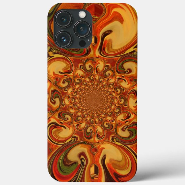 Muster in Orangen-, Braun-, Grün- Case-Mate iPhone Hülle (Rückseite)