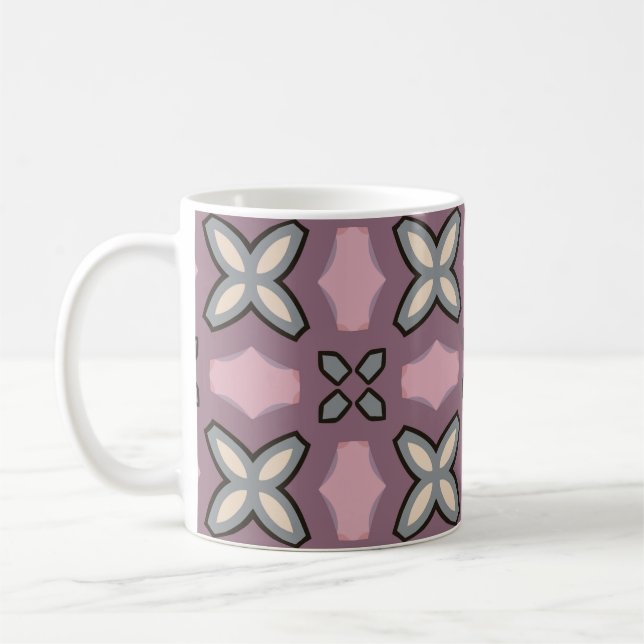 Muster in Rosa und Grau Kaffeetasse (Links)