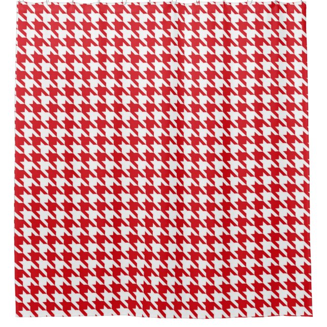 Muster in Rot und Weiß Duschvorhang (Vorderseite)