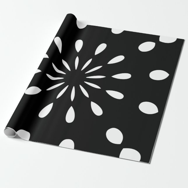 Muster in Schwarz und Weiß Geschenkpapier (Ungerollt)