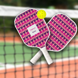 Muster-Individuelle Name für geometrische Retro-Tu Pickleball Schläger