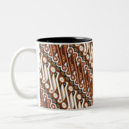 Muster indonesische Batik  Zweifarbige Tasse