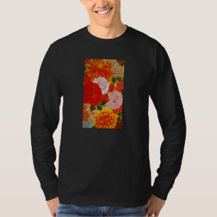 Muster Japanisches Kimono Blumen Design T-Shirt