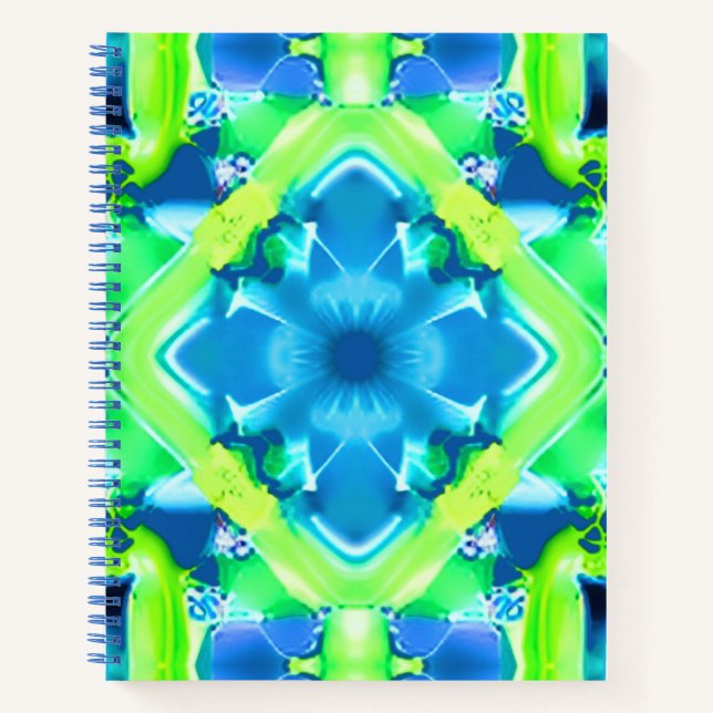 Muster-Journal zu Cobalt Blue und Lime Green Gefär Notizbuch (Vorderseite)