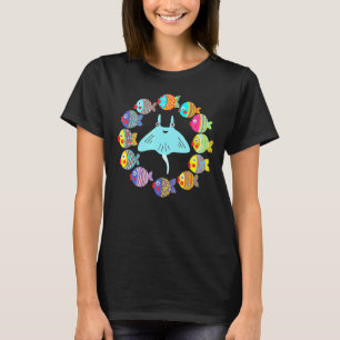 Muster Kleine Bunte Fische Süßer Hammerhai T-Shirt