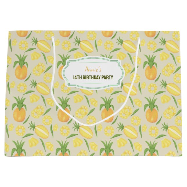 Muster-Kollektion für Obstkörbe - Ananas Große Geschenktüte (Vorderseite)