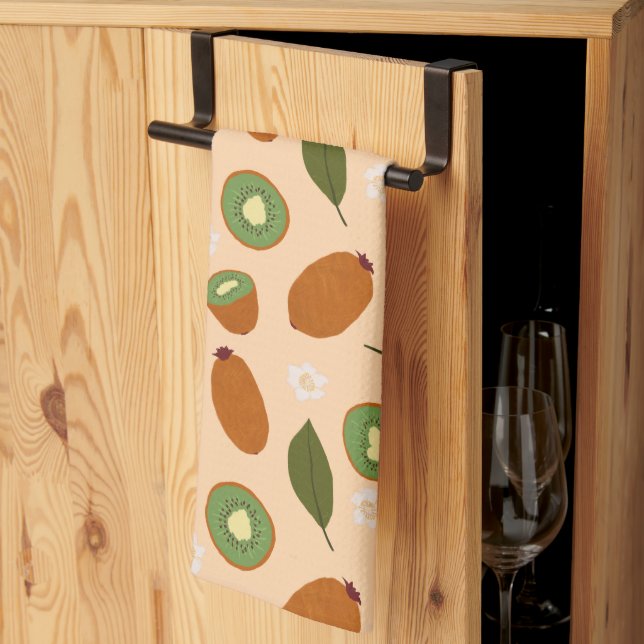 Muster-Kollektion für Obstkörbe - Kiwi Geschirrtuch (Drittel gefaltet)