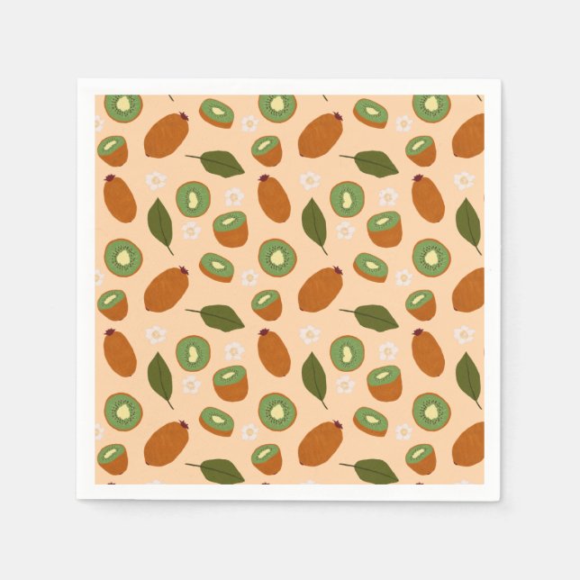 Muster-Kollektion für Obstkörbe - Kiwi Serviette (Vorderseite)
