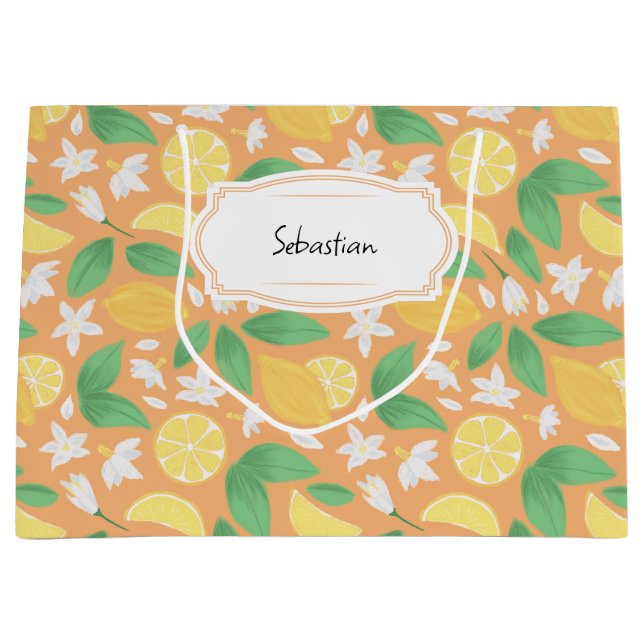 Muster-Kollektion für Obstkörbe - Lemon Große Geschenktüte (Vorderseite)
