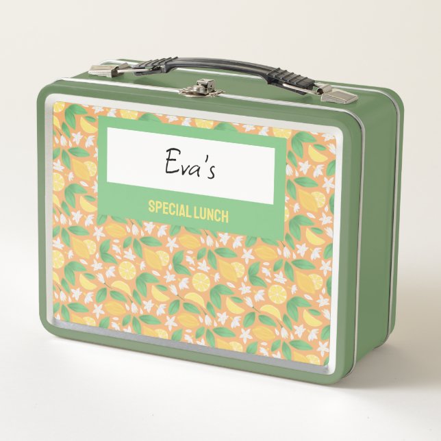 Muster-Kollektion für Obstkörbe - Lemon Metall Brotdose (Vorderseite)