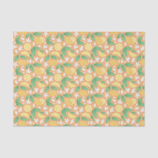 Muster-Kollektion für Obstkörbe - Lemon Seidenpapier (Vorderseite)