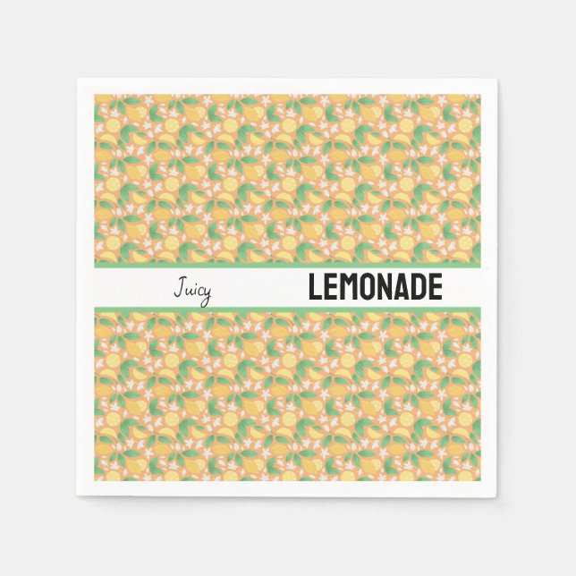 Muster-Kollektion für Obstkörbe - Lemon Serviette (Vorderseite)