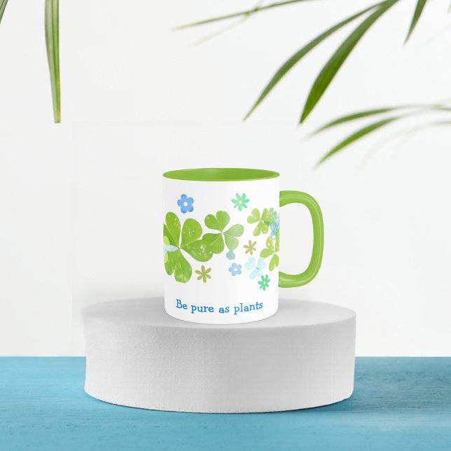 Muster Leaf Clover Coffee Tasse (Pattern Leaf Clover Coffee Mug
)