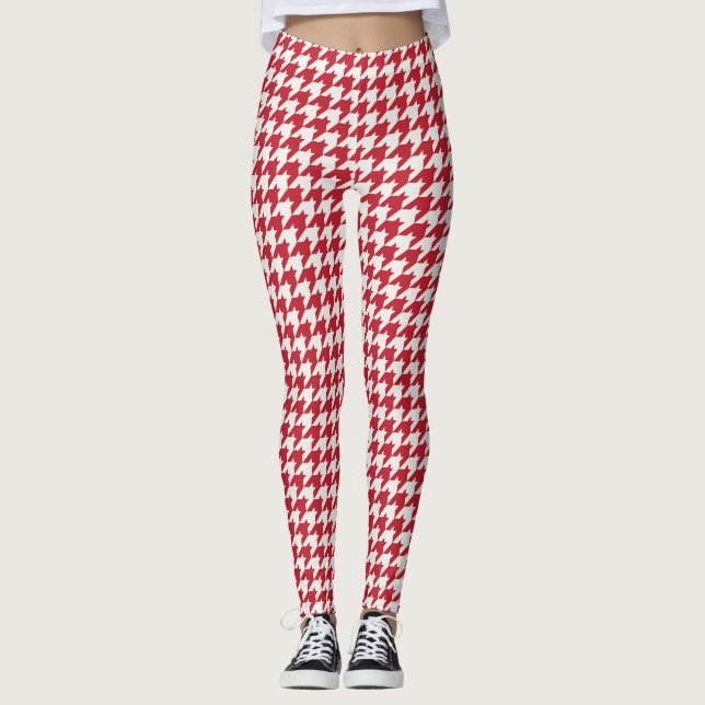 Muster-Leggings für klassisches Rotes Hahnentrittm Leggings (Vorderseite)