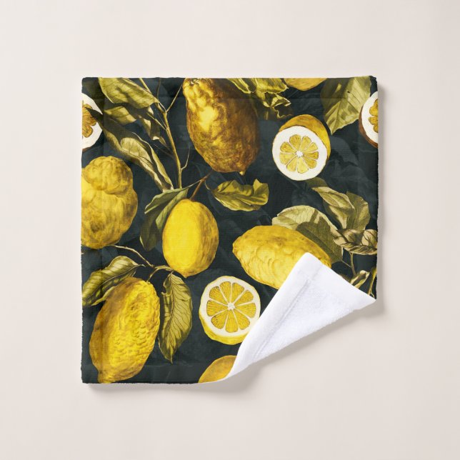 Muster Lemon und Leaf V Badhandtuch Set (Waschlappen)
